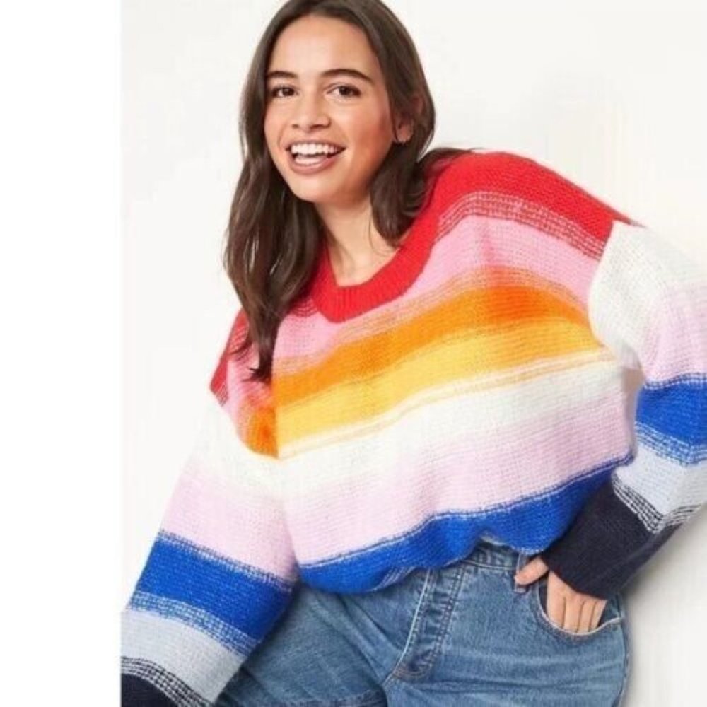 Old Navy Rainbow Striped Sweater - size small